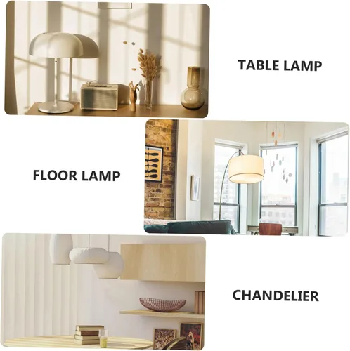 Miniatura 6 de SECFOU Pantalla de ratán para decoración de cestas de lámpara para lámparas de mesa, bombillas rojas, cubierta de lámpara de pie para interiores