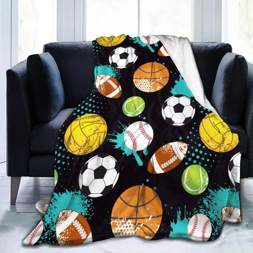 Miniatura 14 de Manta morada con patrón divertido de pelota de golf, ropa de cama suave, cálida y acogedora, manta de franela de vellón de felpa, regalos para niños