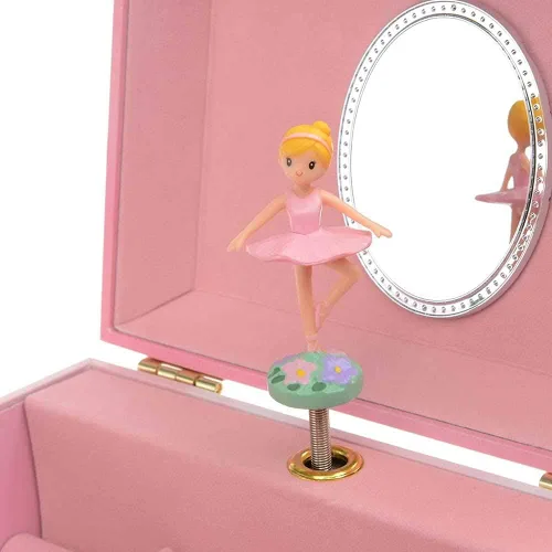 Miniatura 5 de Jewelkeeper Joyero musical de bailarina y arco iris con 2 cajones extraíbles melodía de lago cisne