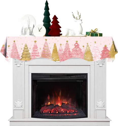 Miniatura 18 de Bufanda de chimenea navideña de 70 x 17 pulgadas, decoración de cubierta de bufanda de chimenea para estante de bufanda de chimenea, pasillo