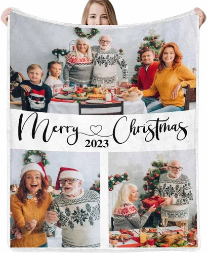 Miniatura 27 de D-Story Manta personalizada con fotos, manta de fotos personalizada con cualquier texto, manta de forro polar personalizada para cama, sofá