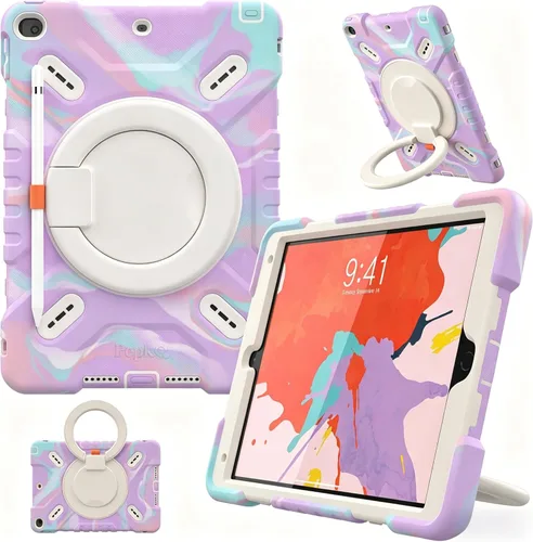 Miniatura 8 de Funda Triple a Prueba de Golpes para iPad de 9ª/8ª/7ª Generación de 10.2 pulgadas 2021/2020/2019, Air 3ª Generación de 10.5 pulgadas, Funda Colorido