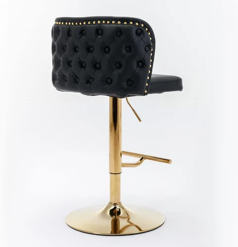 Miniatura 4 de LKTART Juego de 2 taburetes de bar giratorios de altura de asiento ajustable, modernos tapizados de poliuretano con base cromada, con respaldo