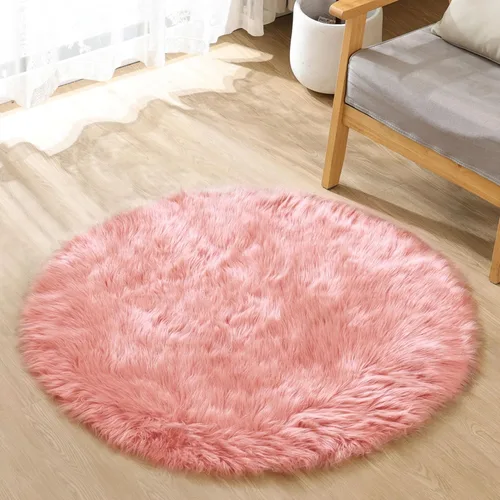 Miniatura 13 de ORINOVA Alfombras de pelo sintético lavable de color gris plateado claro para dormitorio, alfombra de felpa para sala de estar, alfombra