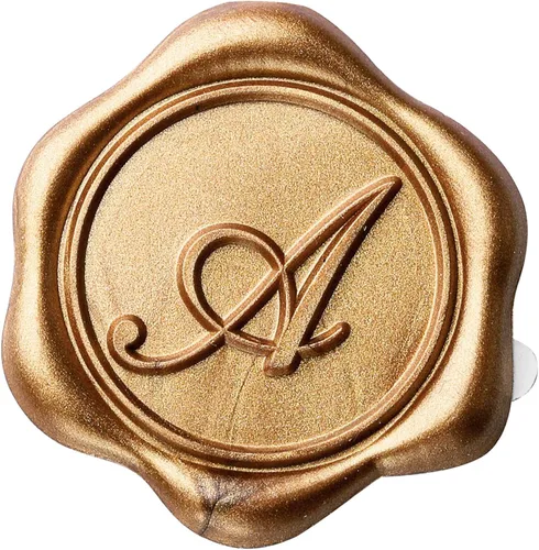 Miniatura 27 de Yoption - Pegatinas de sello de cera con letra inicial del alfabeto L, paquete de 100 unidades, autoadhesivas, estilo antiguo dorado, para sobres