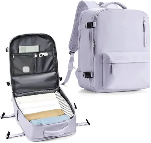 Miniatura 40 de WONHOX - Mochila grande, aprobada para vuelo, unisex, para viajes, trabajo, negocios o laptop, a1-Negro, Medium