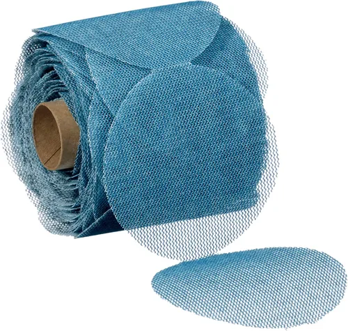 Miniatura 12 de 3M Rollo de disco Blue Net 36450, 3 pulgadas, grado 120+, paquete de 100, el mejor en su clase, prácticamente libre de polvo, rollo de hoja abrasiva