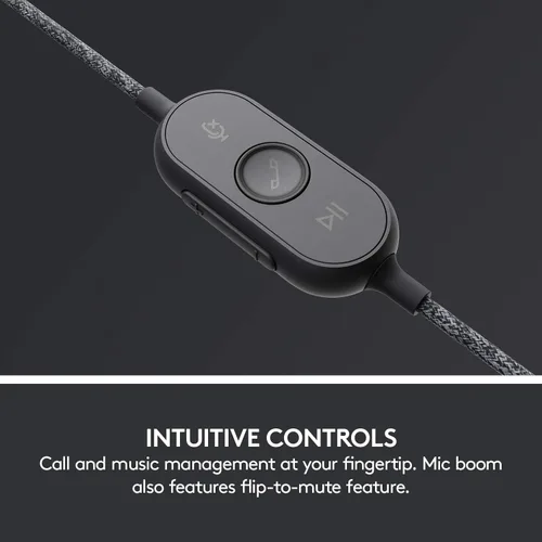 Miniatura 6 de Logitech Zone - Auriculares con cancelación de ruido con cable, USB-C con adaptador USB-A, grafito, color negro