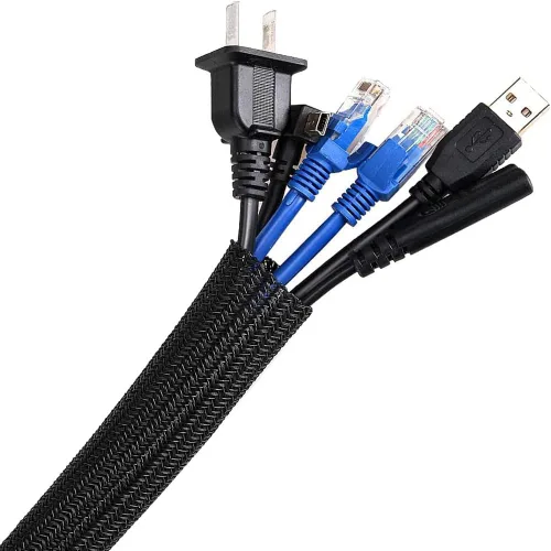 AGPTEK Funda para Cables, 6.6 pies - 2/3 pulgadas Organizador de Cables de Escritorio Ocultador de Cables, Gestión de Alambres para Computadora y TV