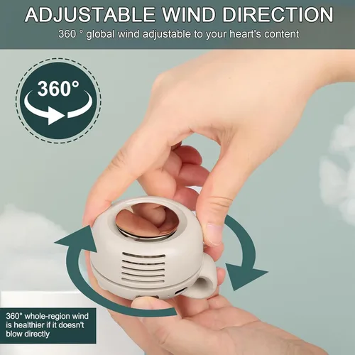 Miniatura 3 de Portable Clip on Fan, Mini Bladeless Fans for Shirts and Waist, 3-Speed Silent and Adjustable Wind Direction Rechargeable Cooling Fans, Versatile