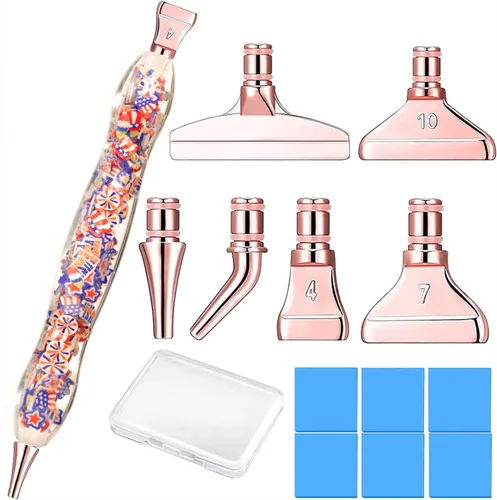 Praise V Do Kit de bolígrafo de taladro de pintura de diamante 5D con puntas de metal para pintura de diamantes Decoración de arte de uñas