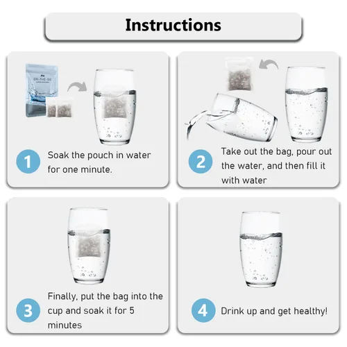 Miniatura 5 de Bolsa de filtro de agua alcalina, paquete de 6, blanco, portátil, capacidad de 416 tazas, elimina toxinas, cloro, productos químicos, metales