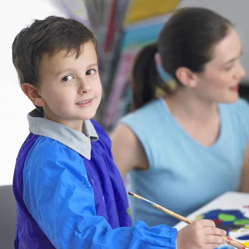 Miniatura 5 de Kopokita - Delantal impermeable para niños artistas, de manga larga, con 3 bolsillos, para niños pequeños y artistas