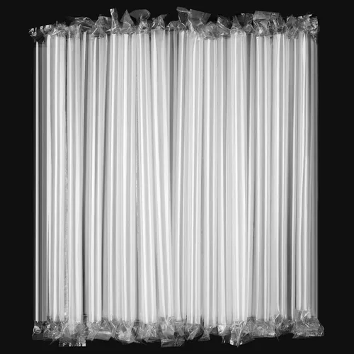 [Envueltas individualmente] 100 popotes desechables jumbo, pajitas de plástico transparentes de boca ancha, (9.45 pulgadas de largo y 0.43 pulgadas