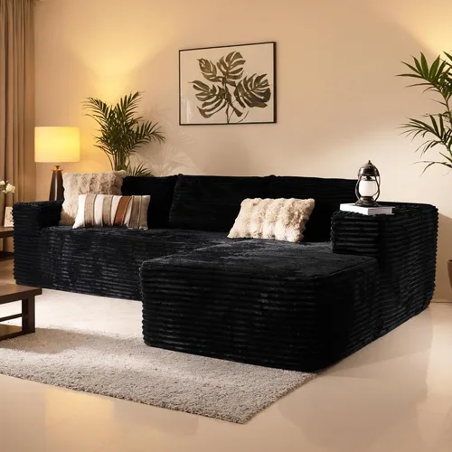 Miniatura 32 de 106" Cloud Boneless Couch with Chaise, L-Shape Deep Seat Sectional Couches, No Assembly Required, Convertible Modular Sleeper Sofa Bed, Living Room