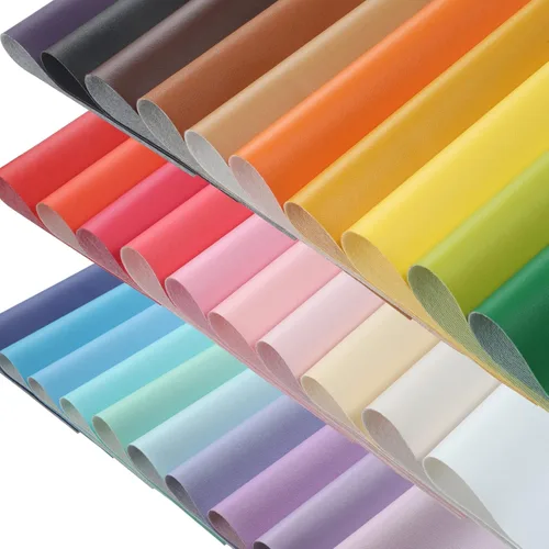 Miniatura 3 de CDY Sábanas de piel sintética lisa: 30 unidades/juego de 8.2 x 6 pulgadas, hojas de tela de cuero de colores pastel adecuadas para hacer lazos