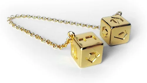 Miniatura 6 de Dados de metal real Lucky Sabacc - Han Solo (oro antiguo)