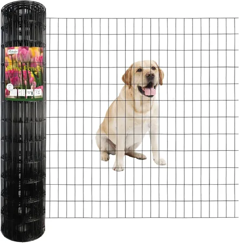 Miniatura 22 de FOREHOGAR Valla de alambre soldada con revestimiento de PVC negro de 24 pulgadas x 50 pies, 2 pulgadas x 3 pulgadas 16GA, rollo de cercado de borde