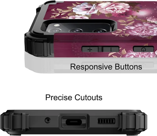 Miniatura 8 de Hocase Funda para Galaxy S20 FE 5G, Protección resistente a prueba de golpes, goma de silicona suave + parachoques de plástico duro, funda