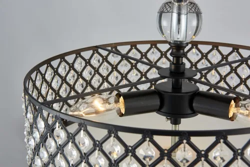 Miniatura 5 de Saint Mossi - Lámpara de araña de techo semiempotrada, moderna lámpara de techo de cristal K9 para comedor, sala de estar, dormitorio, 11 pulgadas