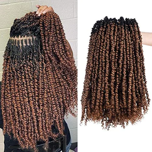 Miniatura 7 de Passion - Manojo de cabello de rizo pequeño, 24 raíces por paquete, 3 paquetes. Cabello pre-torcido para mujeres negras