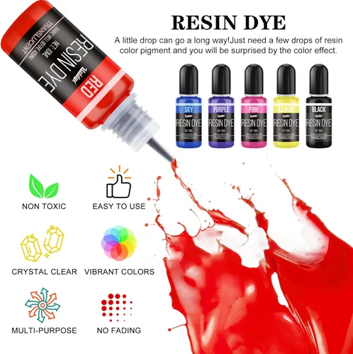 Miniatura 3 de Pigmento de resina epoxi – 30 colores concentrados de resina epoxi líquida, colorante de resinas translúcidas para hacer joyas de resina, pintura