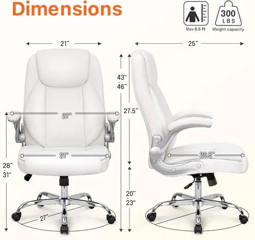 Miniatura 2 de NEO CHAIR Escritorio de oficina para videojuegos, computadora, silla ergonómica ejecutiva de respaldo alto, brazos abatibles, altura ajustable