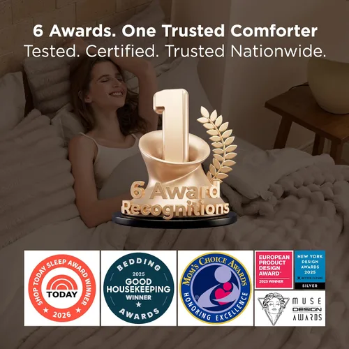 Miniatura 3 de Bedsure Gentlesoft™ Juego de edredón individual 2 en 1 y manta esponjosa desmontable, juego de ropa de cama beige para uso en todas las estaciones