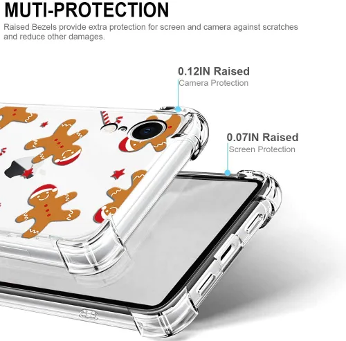 Miniatura 3 de Funda de Navidad para iPhone XR, diseño impreso de hombre de jengibre, transparente, suave, a prueba de golpes, funda protectora de TPU a prueba