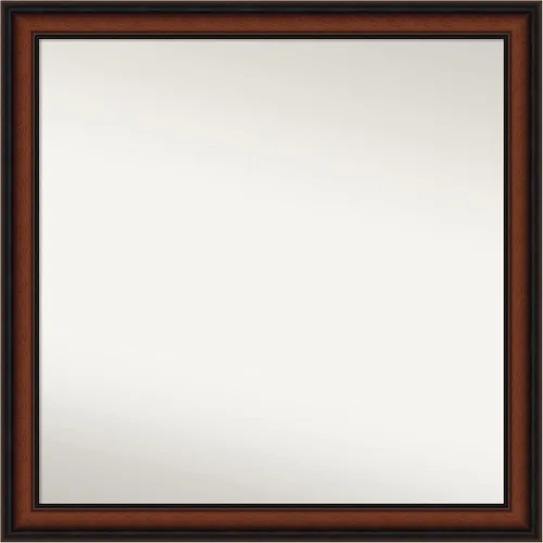 Miniatura 490 de Amanti Art Espejo de pared personalizado no biselado (24 x 27 pulgadas), marco estrecho de nogal chipre - varios tamaños personalizados - Espejo