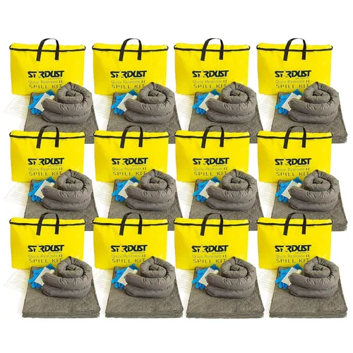 Stardust Spill Products Kit universal para derrames – Solución compatible con OSHA para vehículos, uso industrial y de restaurantes, productos