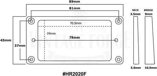 Miniatura 3 de Juego de anillos de montaje Humbucker de fondo plano crema (puente y cuello) compatible con Gibson Les Paul SG Guitars HR2020F-CRM Negro