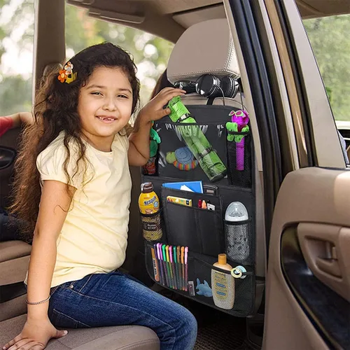 Miniatura 6 de Tianle Organizador de coche para asiento trasero – Organizador de coche premium con soporte de mesa de 10 pulgadas, 9 bolsillos, artículos