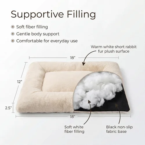 Miniatura 4 de Cama para Jaula de Perro Camas Lavables para Perros XX-Pequeños Franela Gruesa Deluxe Esponjosa Cómoda Almohadilla para Perrera Antideslizante