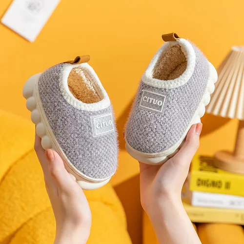 Miniatura 3 de WILLFUN Pantuflas de forro polar unisex para niños y niñas, zapatos cálidos de invierno para interiores y exteriores para niños pequeños
