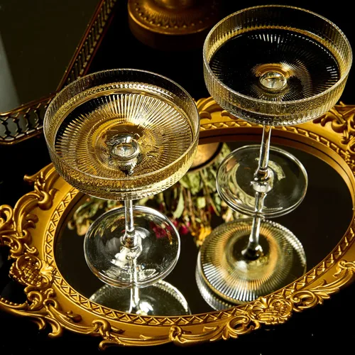 Miniatura 4 de Copas vintage Art Deco Coupé, Martini, champán y cóctel de 7 onzas, juego de 2 unidades, cristalería de cóctel Sidecar para champán, cristalería