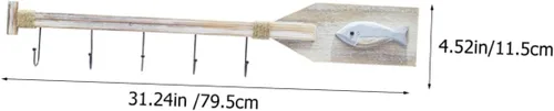 Miniatura 2 de DOITOOL Gancho decorativo para colgar en la pared, perchero de madera, ganchos náuticos, decoración de peces de madera, colgador de pared náutico