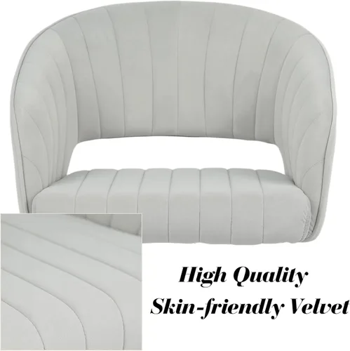 Miniatura 9 de Silla de escritorio giratoria para oficina en casa, moderna silla de escritorio de terciopelo, sillón de altura ajustable con base dorada, silla