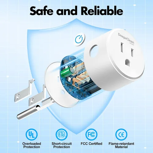 Miniatura 8 de DeeprClean Mini enchufes inteligentes que funcionan con Alexa, enchufe Wifi compatible con Google Assistant, toma controlada por aplicación