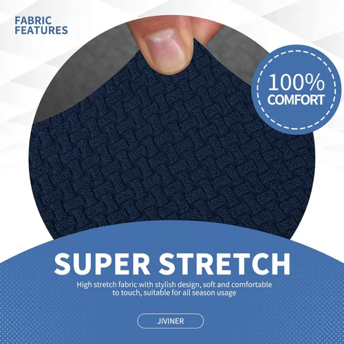 Miniatura 5 de JIVINER Fundas de sofá de 4 piezas para sofá de 3 cojines, funda elástica para sofá con 3 fundas de cojín de asiento, funda gruesa ajustada