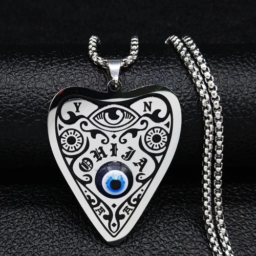 Miniatura 6 de Fashion Wicca Ouija Sun Star Moon - Collares de acero inoxidable para mujer, collar de cadena de color plateado, joyería Collier Femme N56702