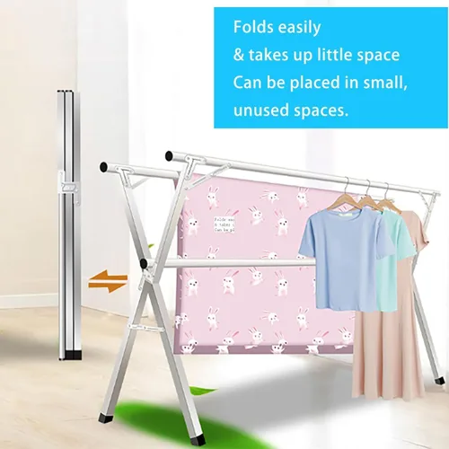Miniatura 5 de Clothes Drying Rack - Stainless Steel Laundry Drying Rack with Extendable Rods, Lightweight Foldable Standing Clothes Dryer for Indoor, Outdoor