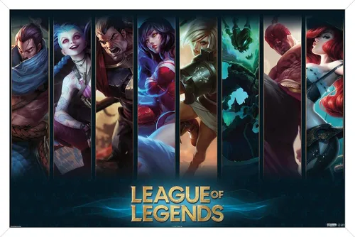 Miniatura 10 de League of Legends - Póster de pared de campeones, 22.4 pulgadas de largo x 14.7 pulgadas de ancho, versión enmarcada de madera de granero