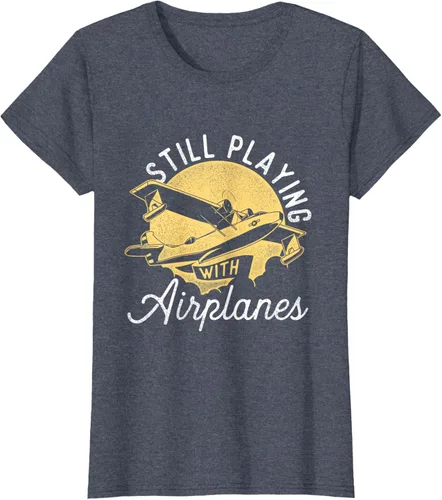 Miniatura 58 de Still Playing With Airplanes - Camiseta de control remoto RC Avión Piloto, Negro