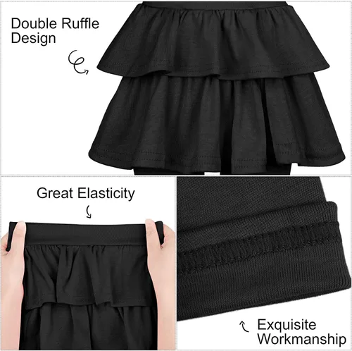 Miniatura 3 de Resinta Leggings sin pies para niñas con falda de volantes, falda elástica con volantes, pantalón encantador para niñas