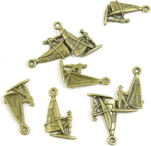 Precio por 130 piezas de bronce antiguo tono joyería encantos hallazgos artes artesanía rebordear hacer encantos b6az3q windsurf windsurf