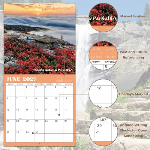 Miniatura 3 de Calendario 2026-2027 - julio 2026 - diciembre 2027, calendario de pared, calendario de 26-27, 12 x 24 pulgadas (abierto), calendarios de pared