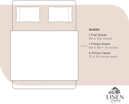 Miniatura 6 de Linen Home Juego de 4 sábanas de percal 100 % algodón, tamaño Queen, color arena, bolsillo profundo, 1 sábana encimera, 1 sábana bajera de bolsillo