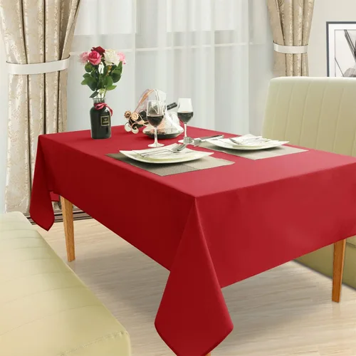 Miniatura 3 de Spaces Mantel de mesa 100% algodón para decoración de mesa de bodas/cocina, comedor, (rectangular), mantel (60 x 84 pulgadas, borgoña), lavable a