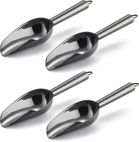 Miniatura 8 de E-far Mini cuchara, 3 onzas de acero inoxidable para cocina, ideal para caramelos, cubitos de hielo, harina, azúcar, grano de café, proteína